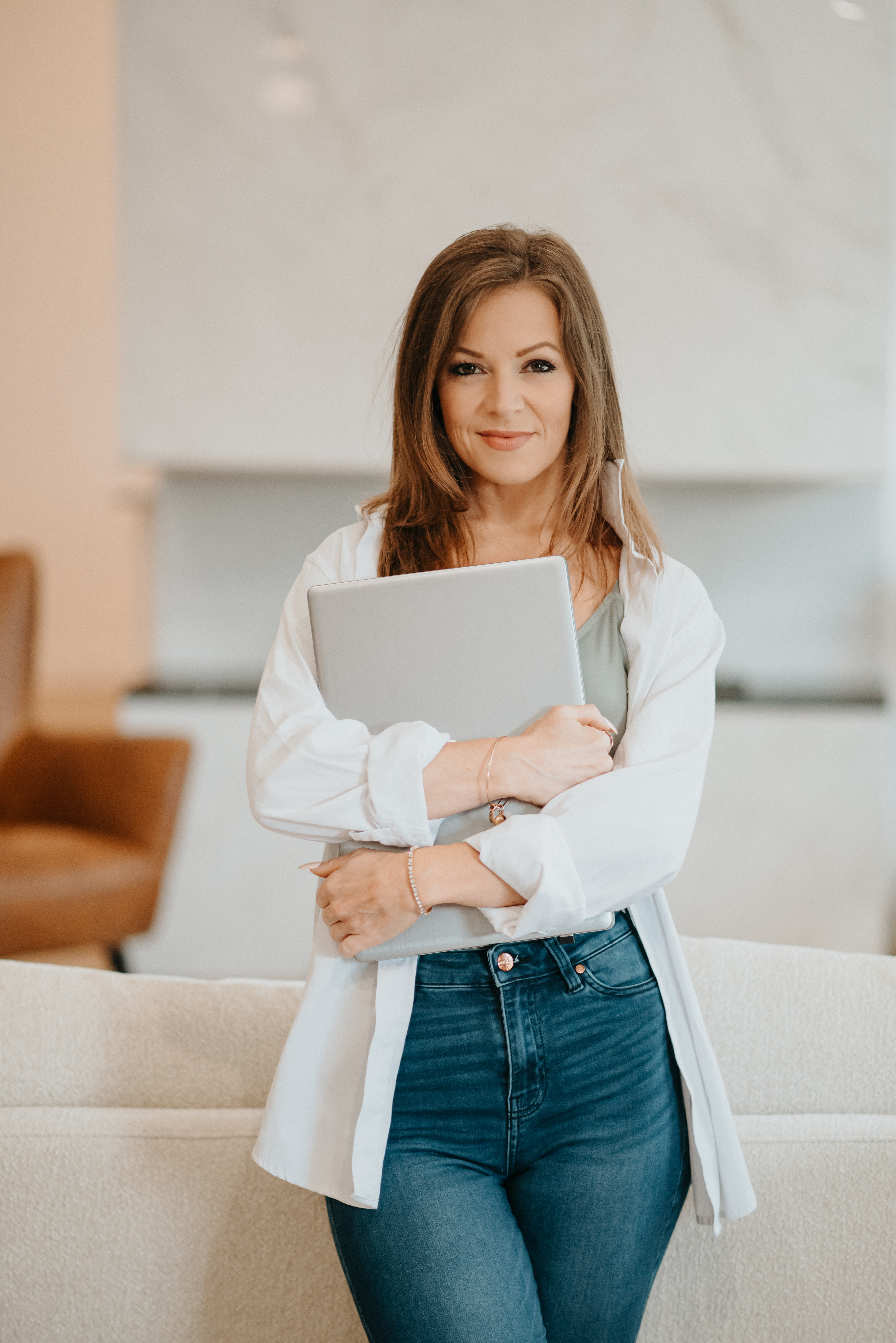Cynthia Aguiar standing confidently indoors